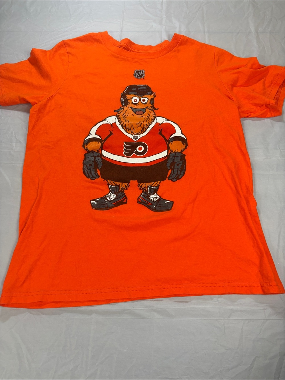 NHL PHILADELPHIA FLYERS MASCOT GRITTY ORANGE T SHIRT SIZE L
